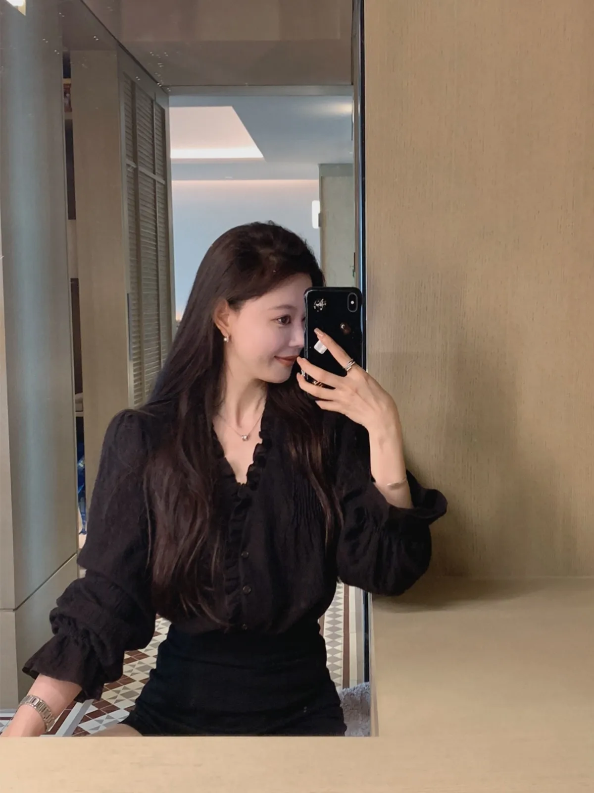 

Seeyouiceland Uma Brown Musoom Flower Head Casual Sle Women's irt Wool 65% Cotton 35% Long Sve V-Ne Breathable