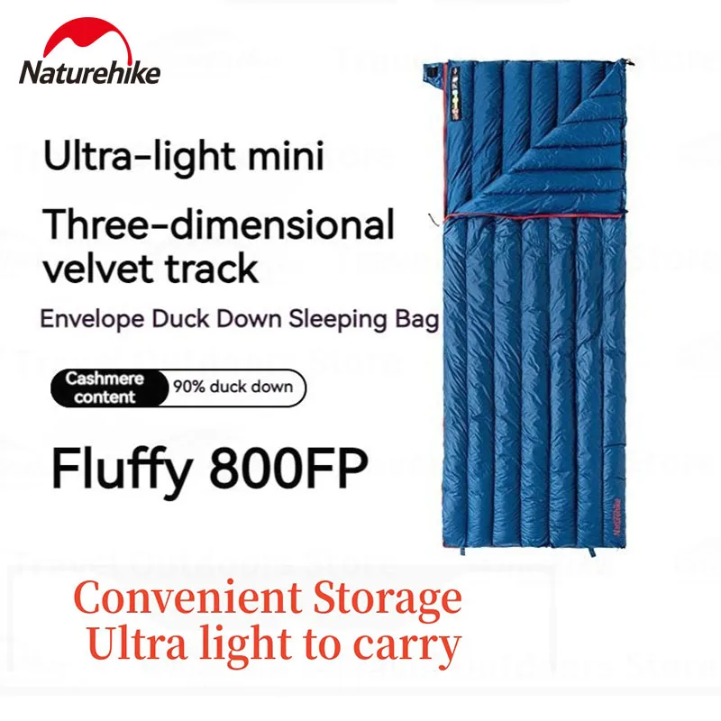 Naturehike Outdoor Sleeping Bag Duck Down Ultralight 800FP Camping  Portable Warmth Envelope Shape Can Be Spliced Sleeping Bag