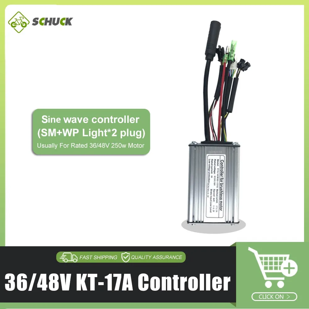 24 V/36 V/48 V 250 W-750 W KT Ebike Controller met SM Connector + WP Motor Plug voor Elektrische Fiets 15A 17A 20A 22A Controlesysteem