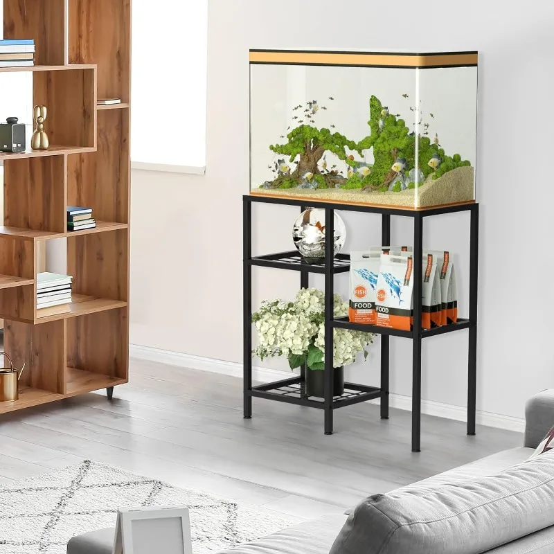 Imagem -06 - Galões Aquarium Stand Turtle Tank Reptile Stand com 3-tier Small Metal Shelf 20