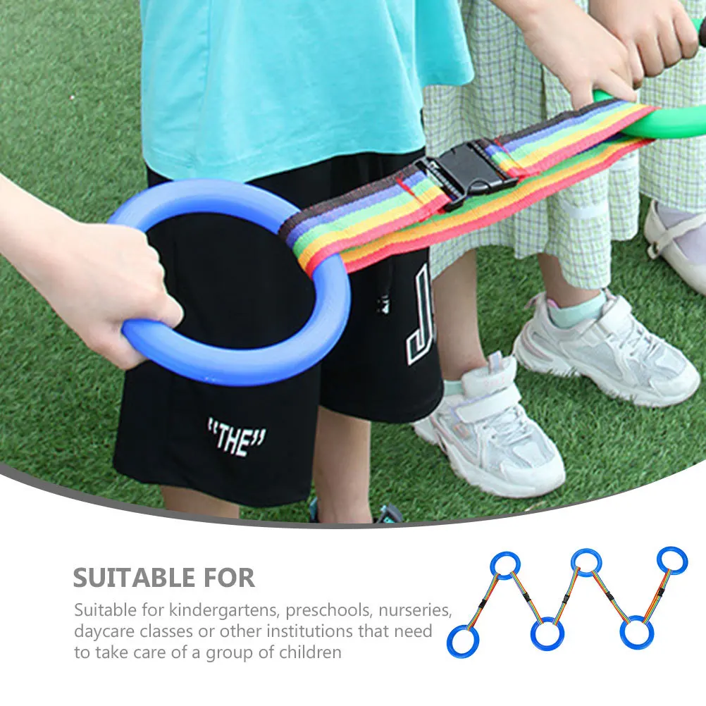 6 pezzi anello per corda da passeggio di sicurezza per bambini della scuola materna 100x100x10 cm maniglie per bambini corda da passeggio per esterni anti-smarrimento