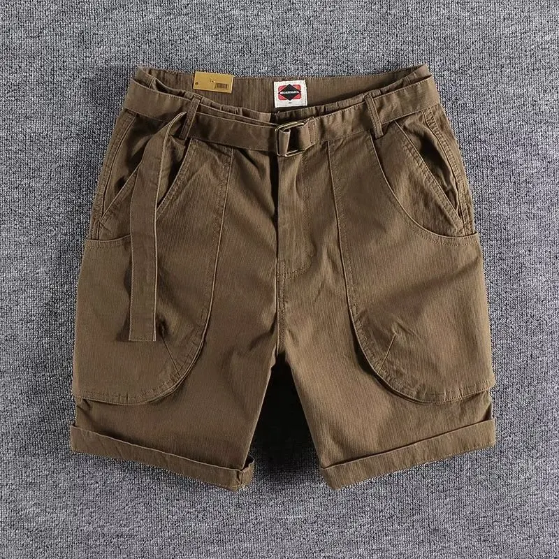 American Retro Workwear Shorts Men's Large Pocket Four-Five Work Outdoor Dirt Resistant Wear-Resistant Five Shorts