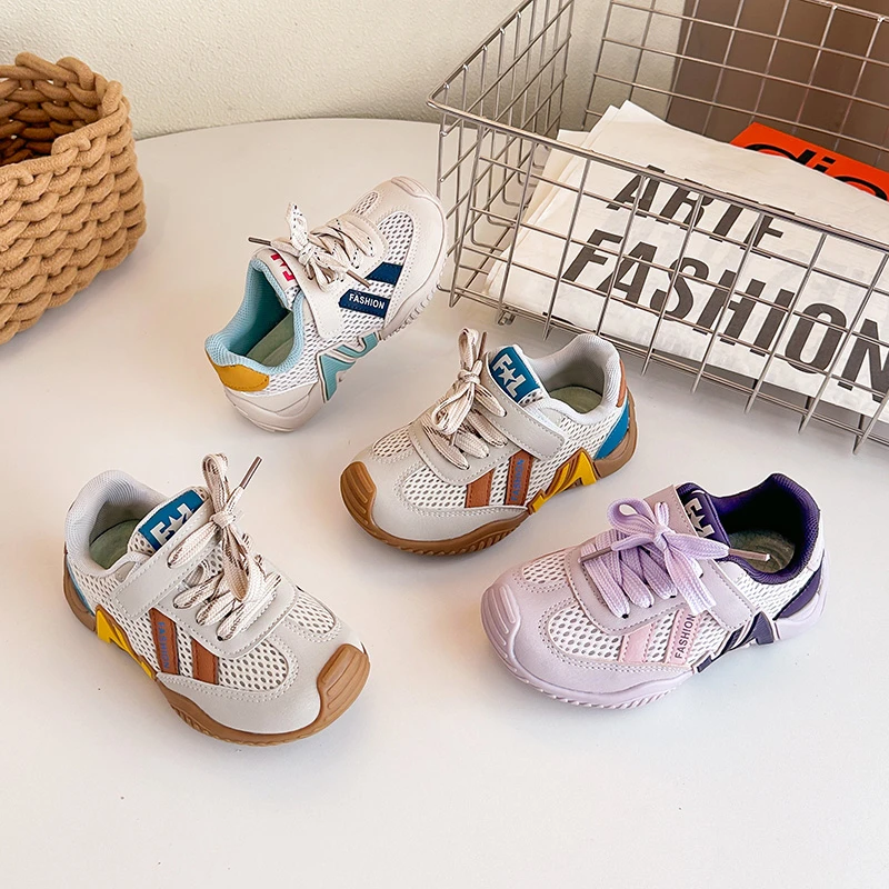 

Children's Sneakers Spring 2026 Boys Girls Soft Sole Non-slip Casual Running Shoes Fashion Mesh Breathable Baby Kid Sports Shoes
