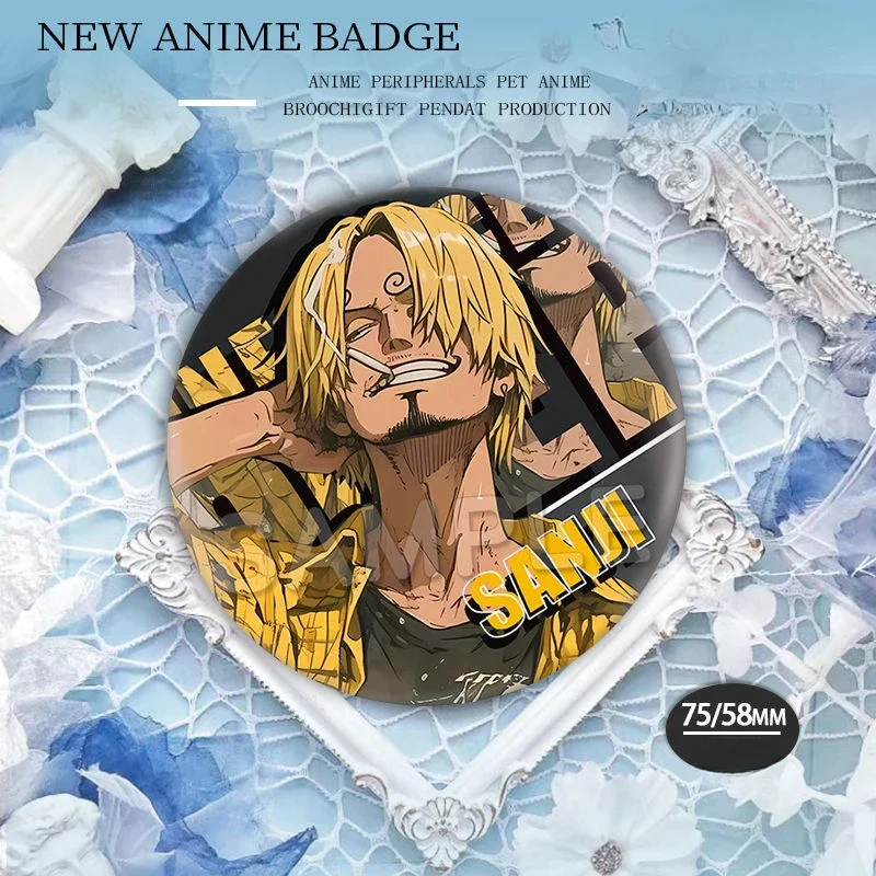 One Piece Luffy Solon Double Flash Reflex Sanduro Badge Anime Bup Brooch