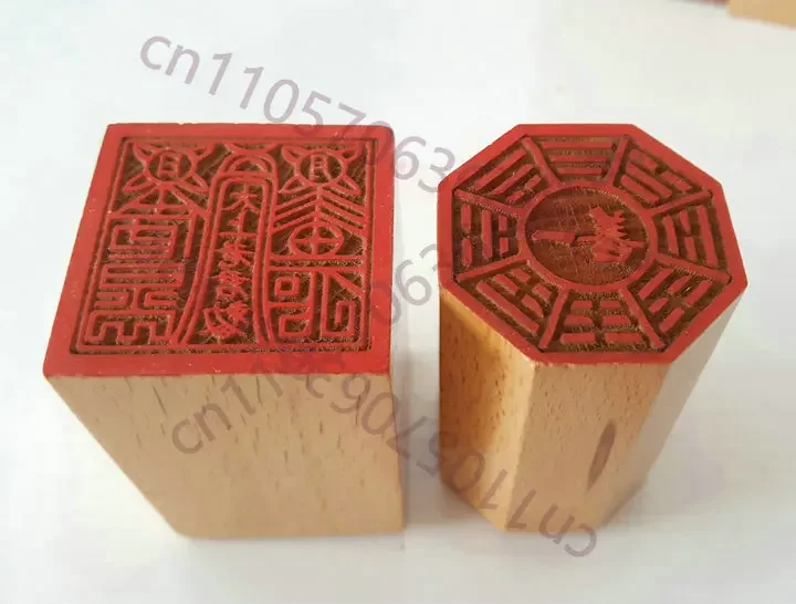 Taoist seal, Yishan Bagua seal, taishanglaojun seal,  peach wood Taoist single side,