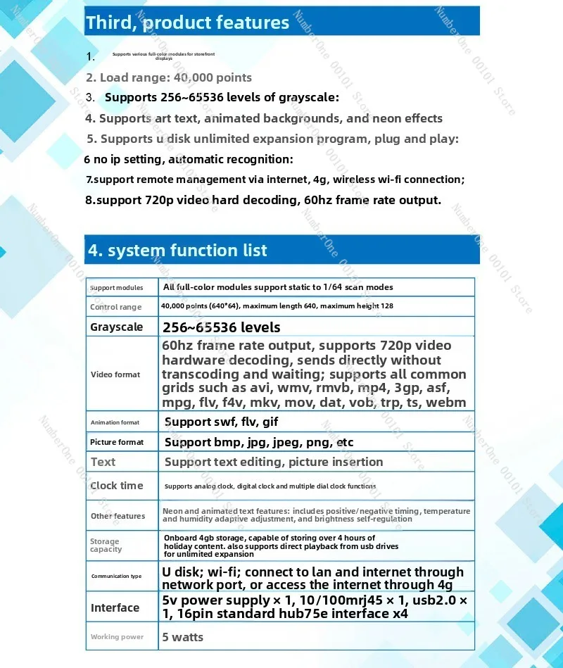Full Color Mobile Phone Wifi Control Card Display Led Control Full Color Video Led Asynchronous Control Card