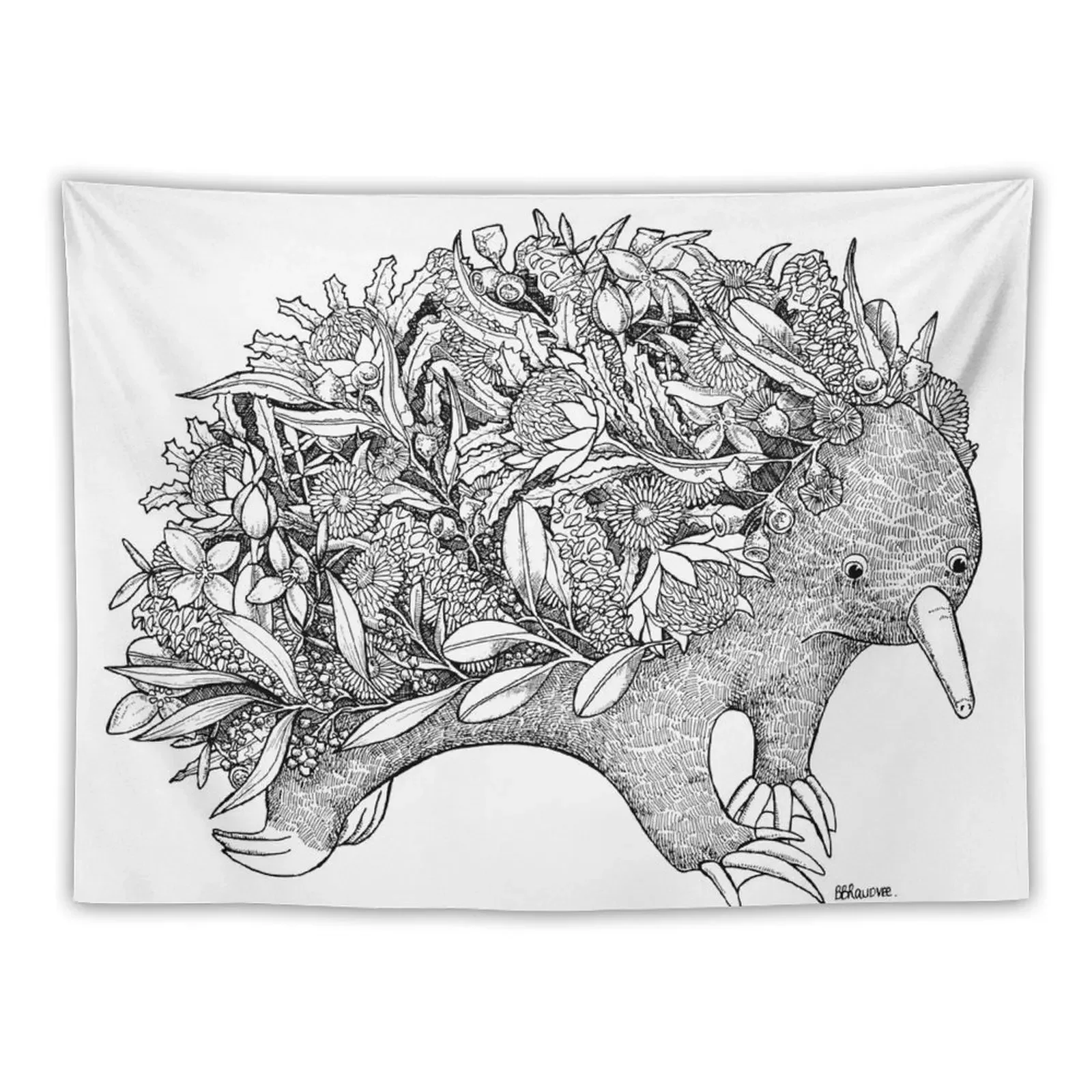 Botanical Echidna Tapestry Room Decorations Aesthetic Wall Hanging On The Wall Tapestry