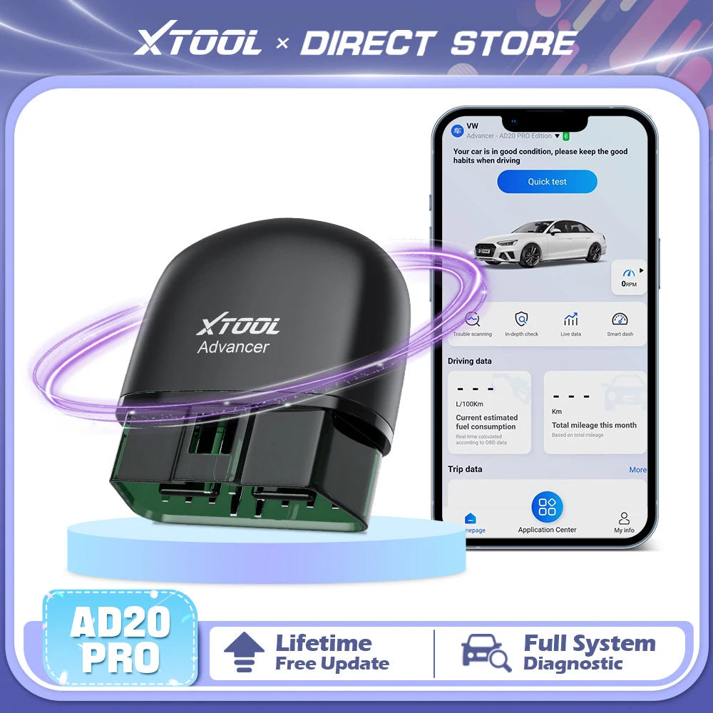 XTOOL Advancer AD20Pro Bluetooth OBD2 Scanner Car All System Automotive Diagnostic Tools Free Application Engine Check Oil Reset