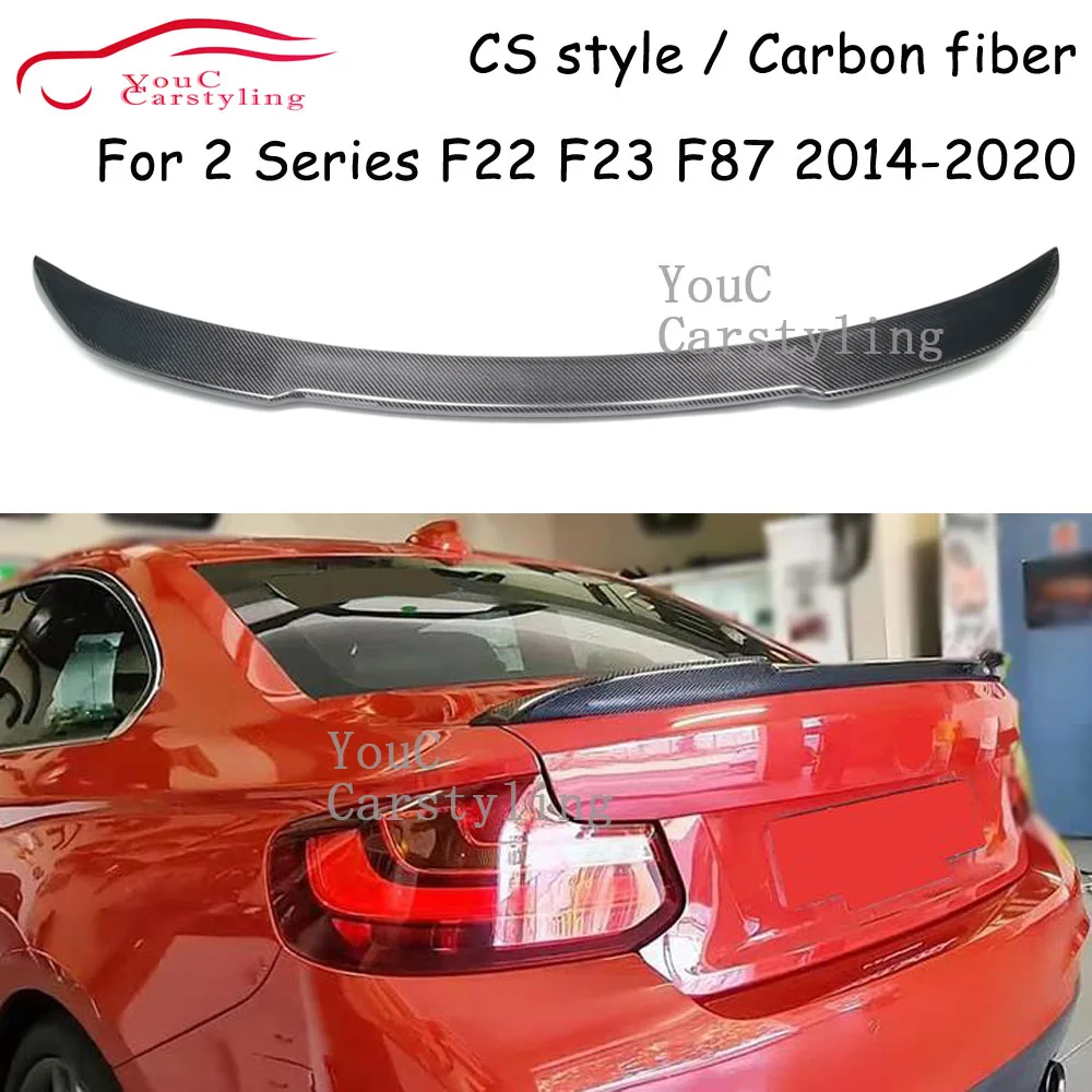 CS Style Carbon Fiber Rear Spoiler Trunk Lip For BMW 2 Series F22 Coupe F23 Convertible M2 F87 220i 228i M235i M234i 2014-2020