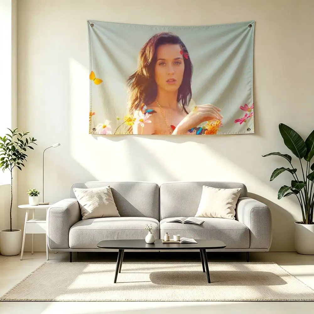K-Katy Perry Pop Singer Flags Wall Hanging Tapestry Outdoor Garage Room Decorative flag Background Blanket