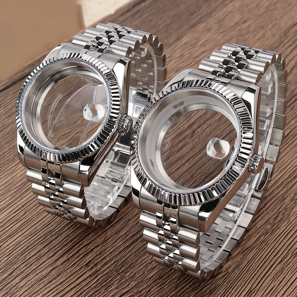 37mm/40mm Automatic Watch Case With Bracelet Sapphire Glass For Seiko NH35 NH36 NH38 NH70 NH72 4R36 Movement Datejust Style Case