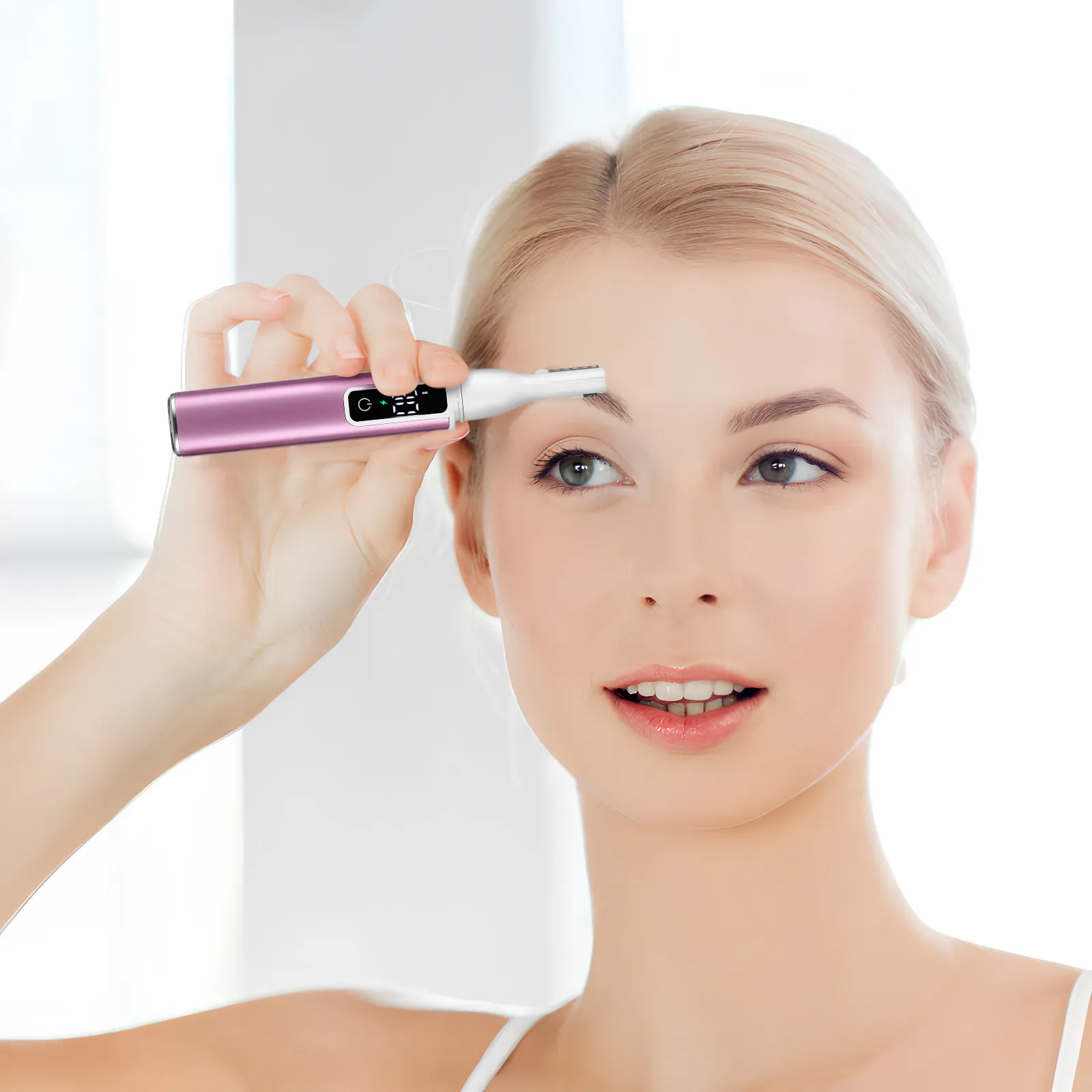 1Set Electric Hair Remover Portable USB Rechargeable Multi-Functional Nose Eyebrow Ear Facial Hair Trimmer Digital Display