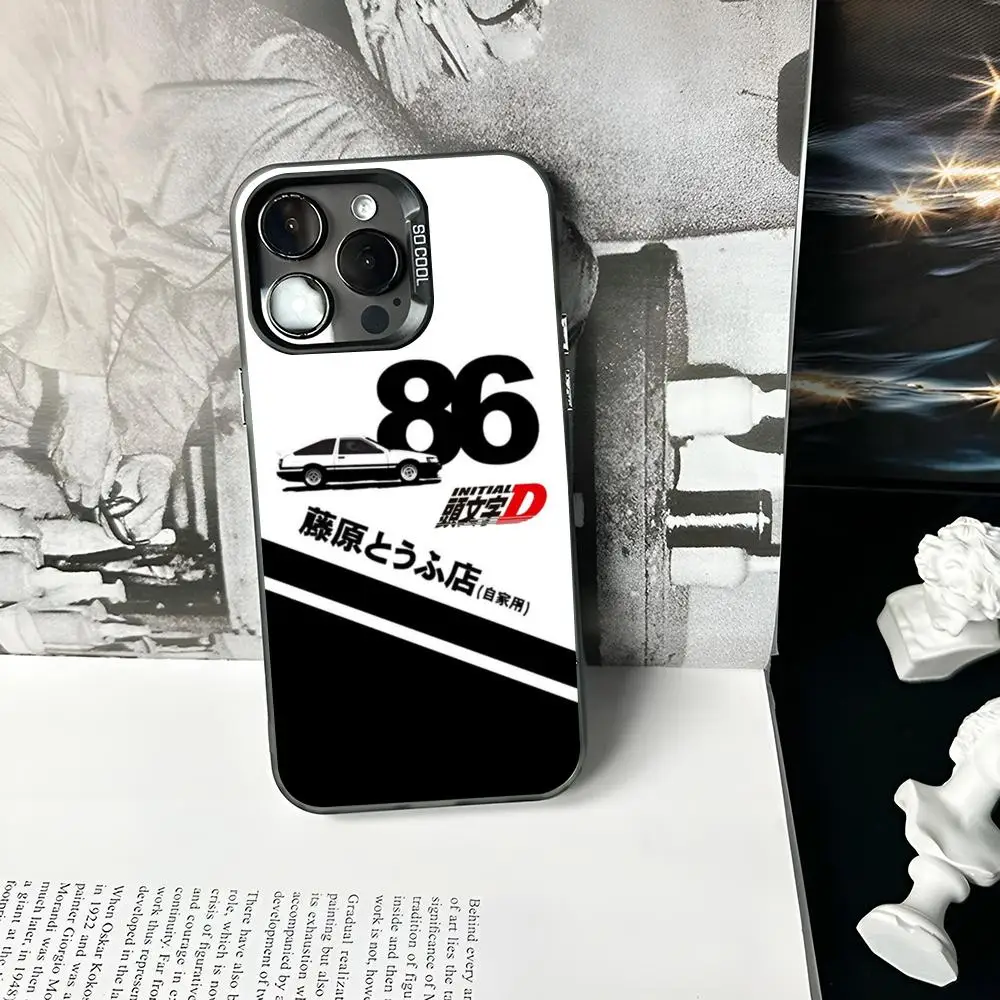 Anime Initial D AE86 Phone Case Matte Colored Silver For iPhone 15 14 16 13 12 11 Pro Max Plus XS X Shockproof Hard Cover