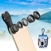 5 in 1 Lens Kit APEXEL APL-DG5H 0.63X Wide Angle 15X Macro 2X Telescope CPL for Android iOS Smartphones  for Travel Vlogging