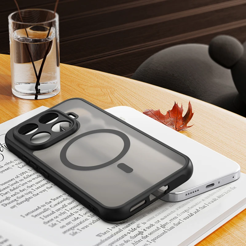 

For Xiaomi 17T Pro 17T ELVEV Magnetic Translucent Frosted Matte Hard PC+TPU Waterproof Protective Phone Cover