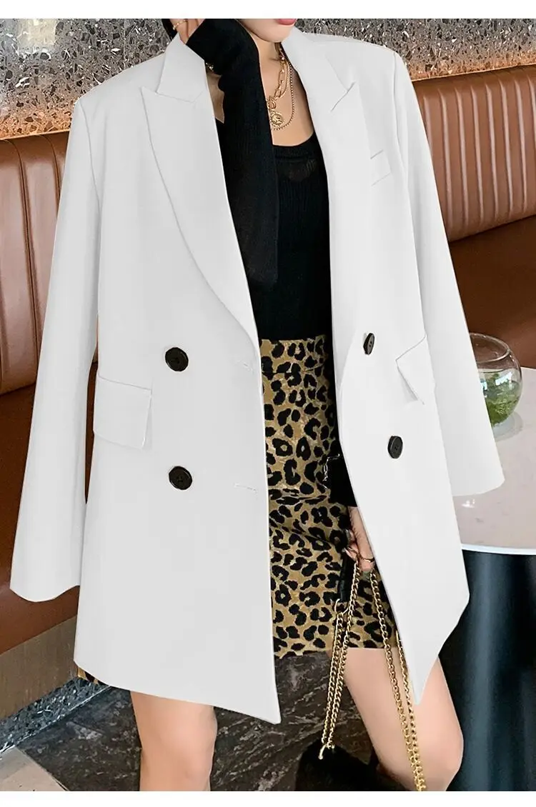 أكياس السترة النسائية غير الرسمية الغربية غرامة مائل المفاجئة زر Drapey ودية هندسية الجاكار المجهزة مثير عارضة أنيقة Ins نمط #2