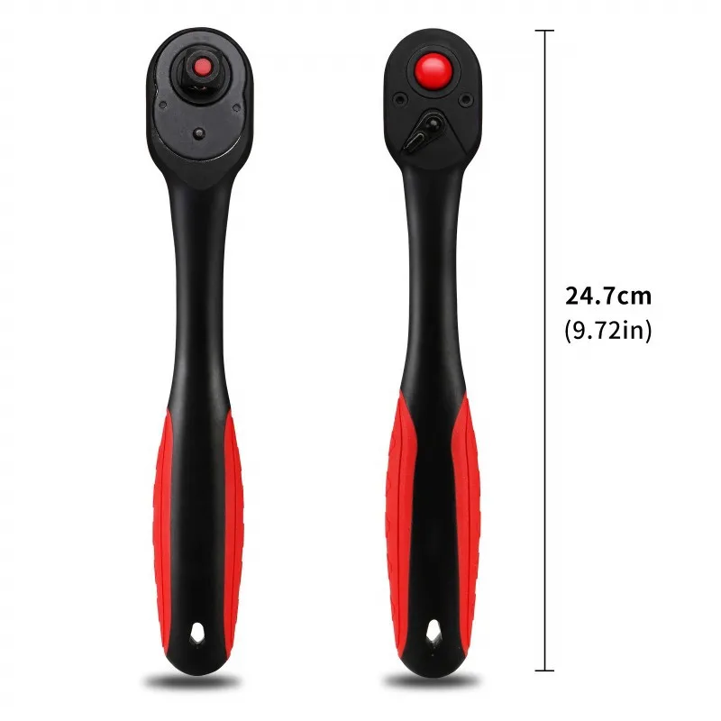 Libraton 1/4인치 래칫 렌치, 72톱니 래칫 렌치, 퀵 릴리스 래칫 세트, 양면 디자인, 다기능 렌치