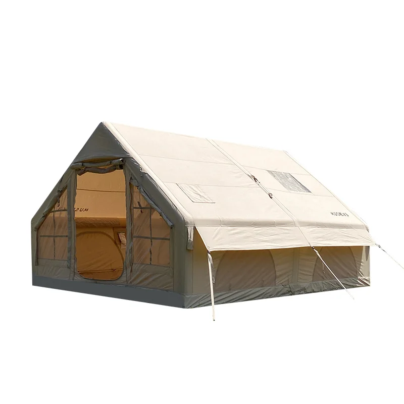 

Надувная палатка-дом из хлопка высшего качества от производителя, водонепроницаемая, всесезонная, однослойная, для семейного отдыха и кемпинга на природе