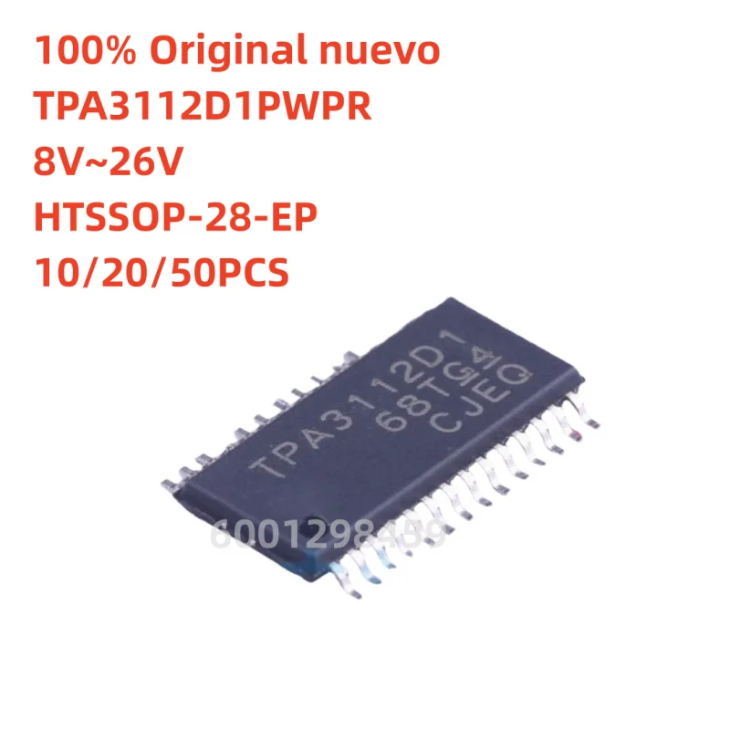 

100% original nuevo 10pcs - 50pcs TPA3112D1PWPR HTSSOP-28 mono Class D audio amplifier chip