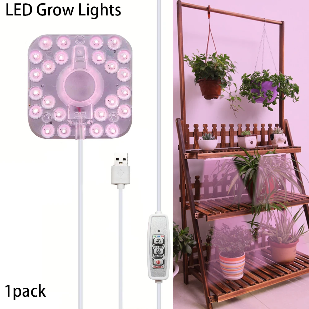 مصباح نمو يعمل بمنفذ USB ، تحت إضاءة الخزانة ، مؤقت 2 ، 4 ، 8 ساعات ، 4 مستويات من التعتيم ، مناسب للبذار والعصارة #1