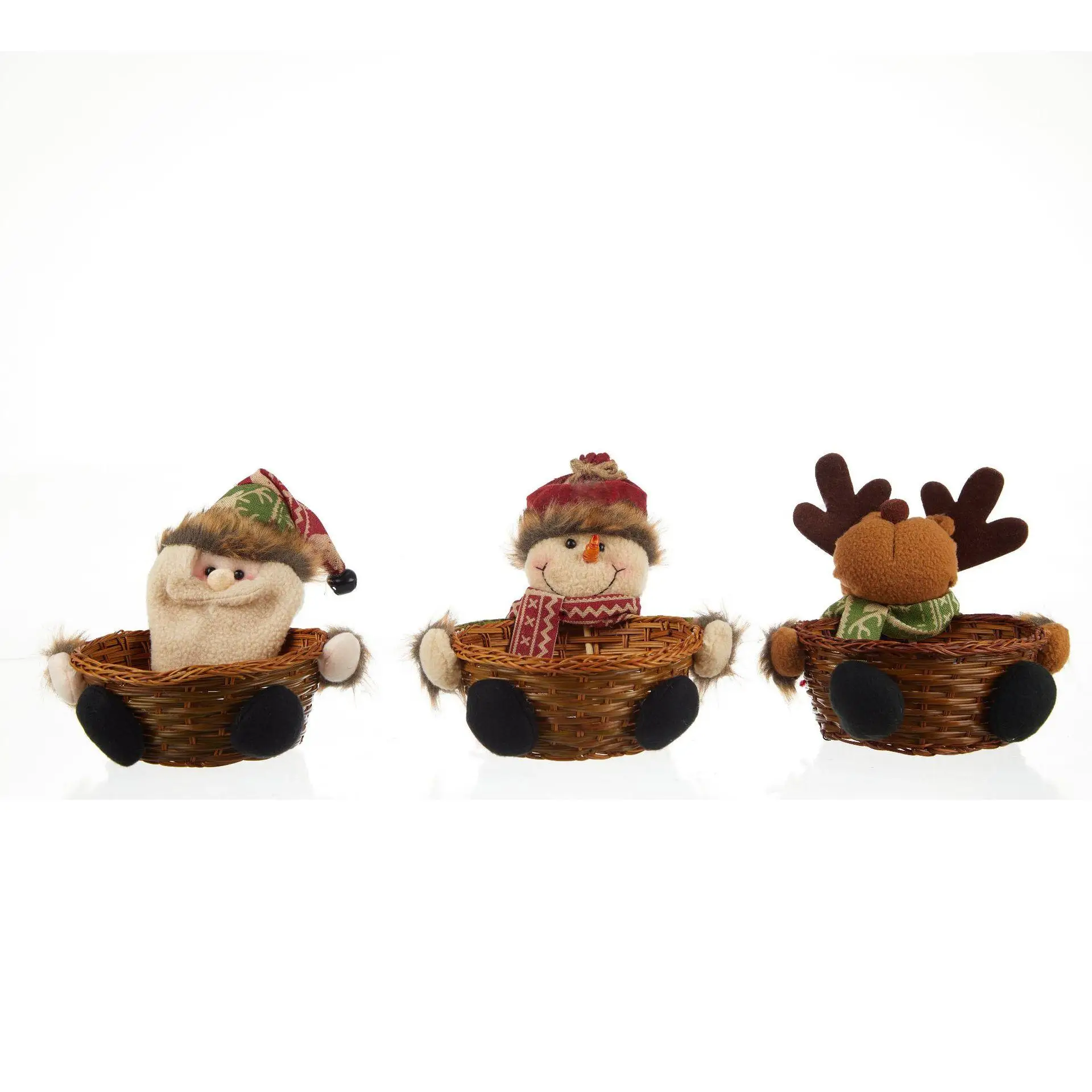 

Christmas Doll Holding Posture Candy Basket Fruit Basket Christmas Desktop Decorations Big small size Gift Bag Ornaments