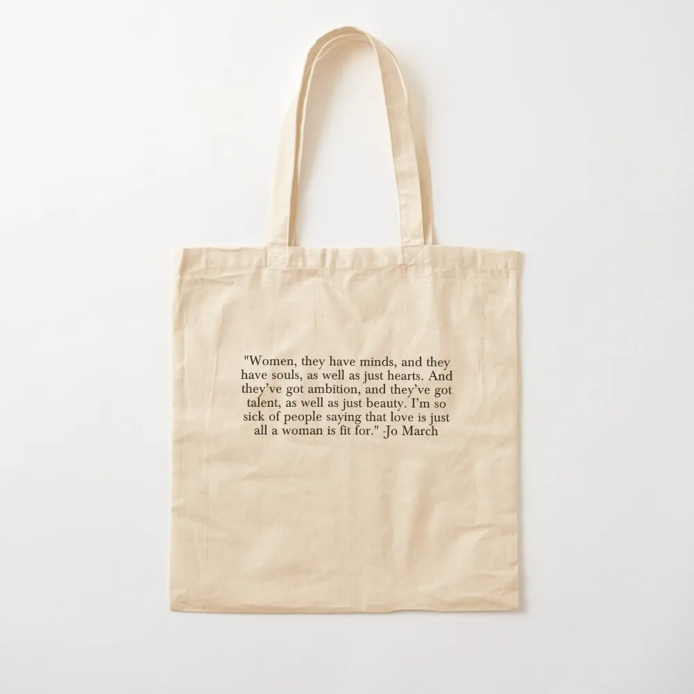 

little women quote - jo march Tote Bag tote bag canvas Women's beach bags Shopper bag Canvas Tote