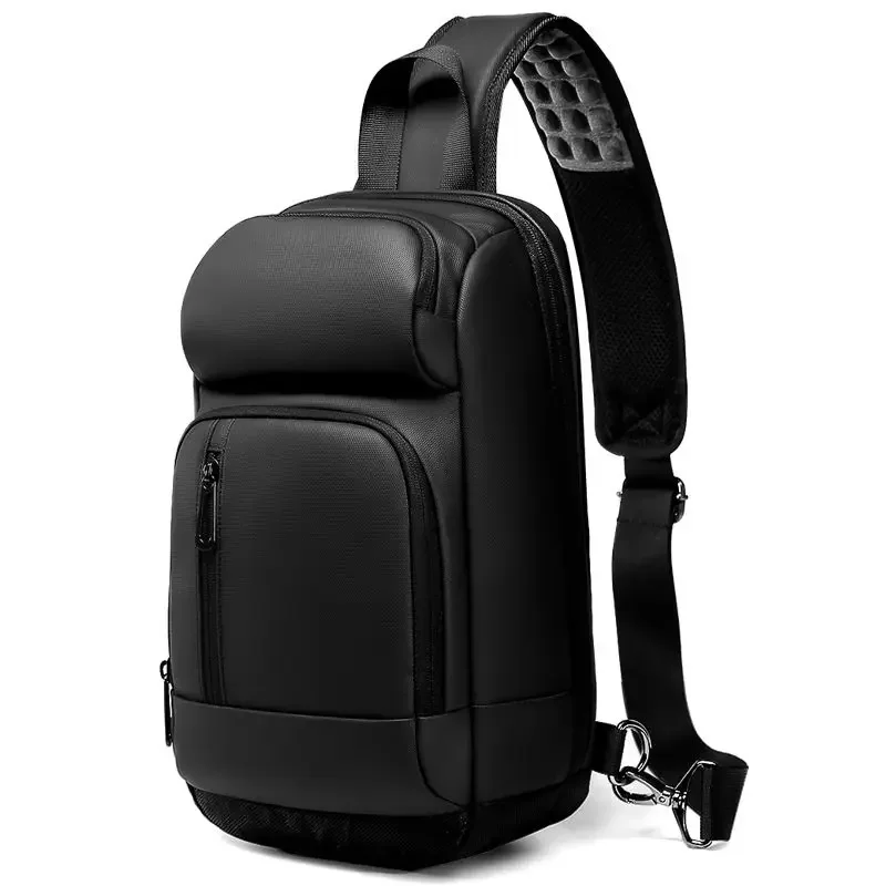 Bolso de pecho multifunción de gran capacidad para hombre, bandolera impermeable, bolso de hombro de viaje con carga USB