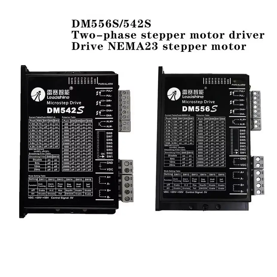 Leadshine two-phase stepper motor driver DM556S / 542S DC24V-50V 1.0-5.6A is suitable for NEMA23 stepper motor, instead of DM556