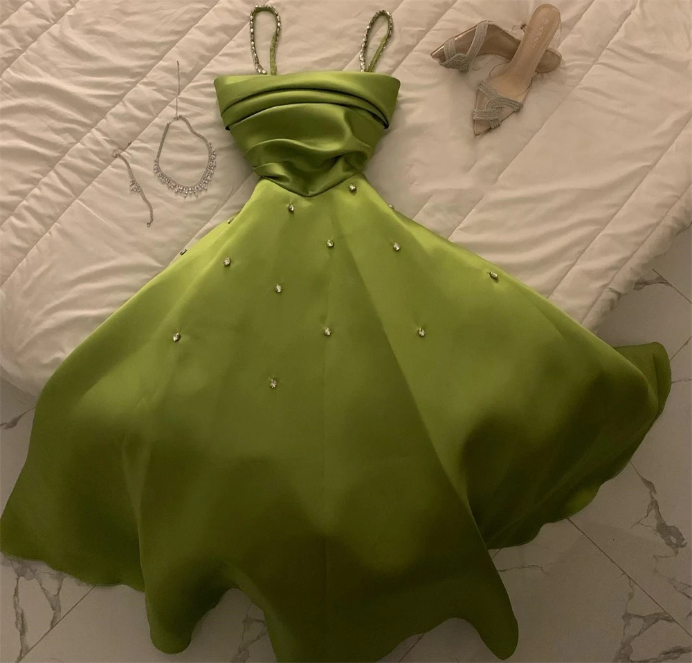 Customized Sparkle Spaghetti Ball gown Party Evening Sequin Draped S Prom Dresse 이브닝드레스 vestidos de ocasión formales платье