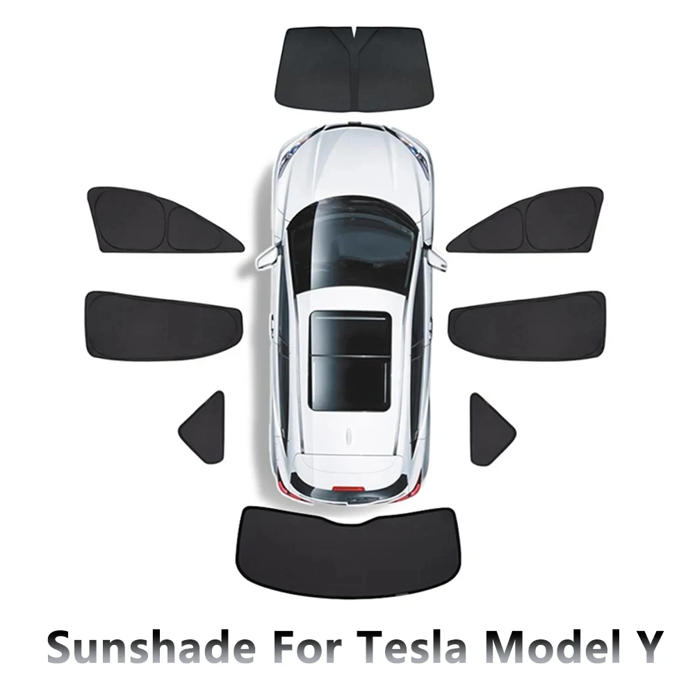 Car Side Window SunShade Front Rear Windshield Shading Wild Camping Privacy Protection Cover for Tesla Model Y Suitable for Kid