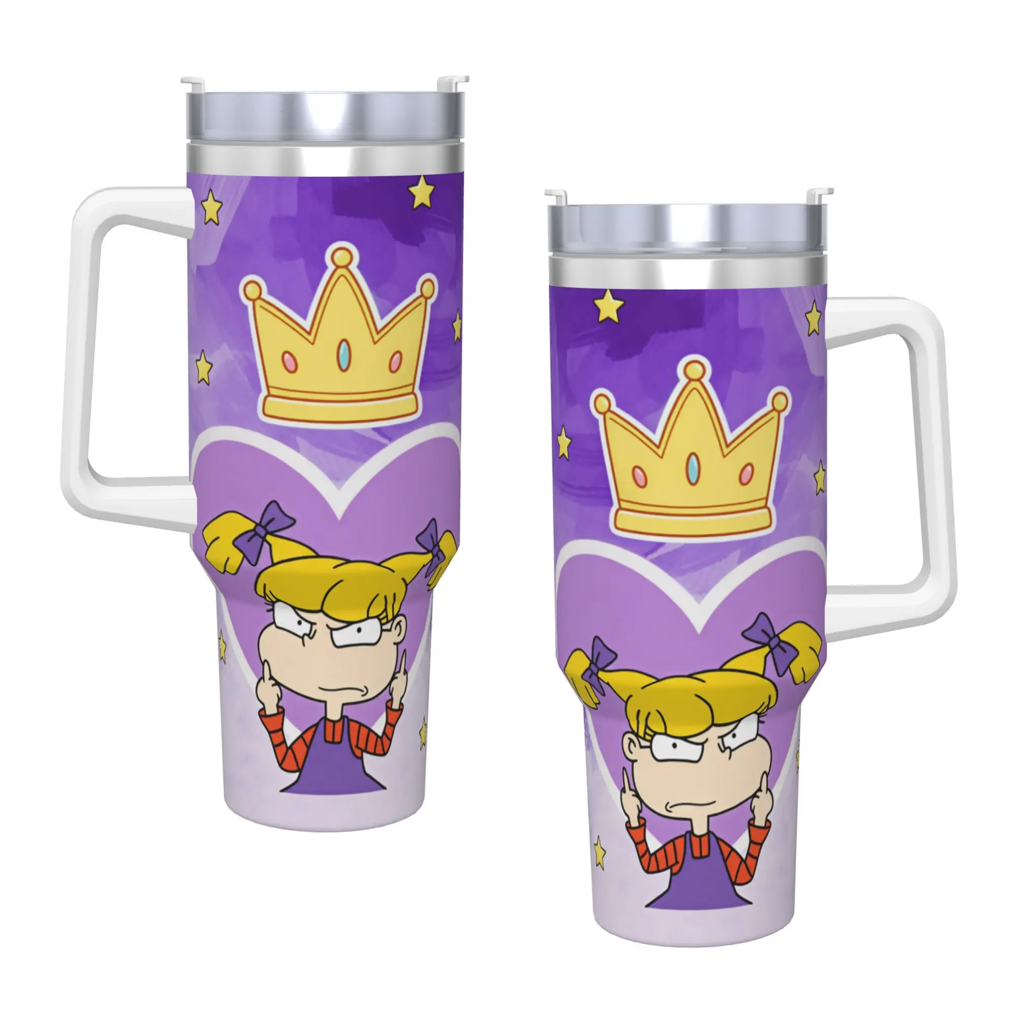 Rugrat Character Stainless Steel Tumbler  Beach Car Mugs Large Capacity Coffee Mug Keep Heat Cold and Hot Milk Tea Water Bottle