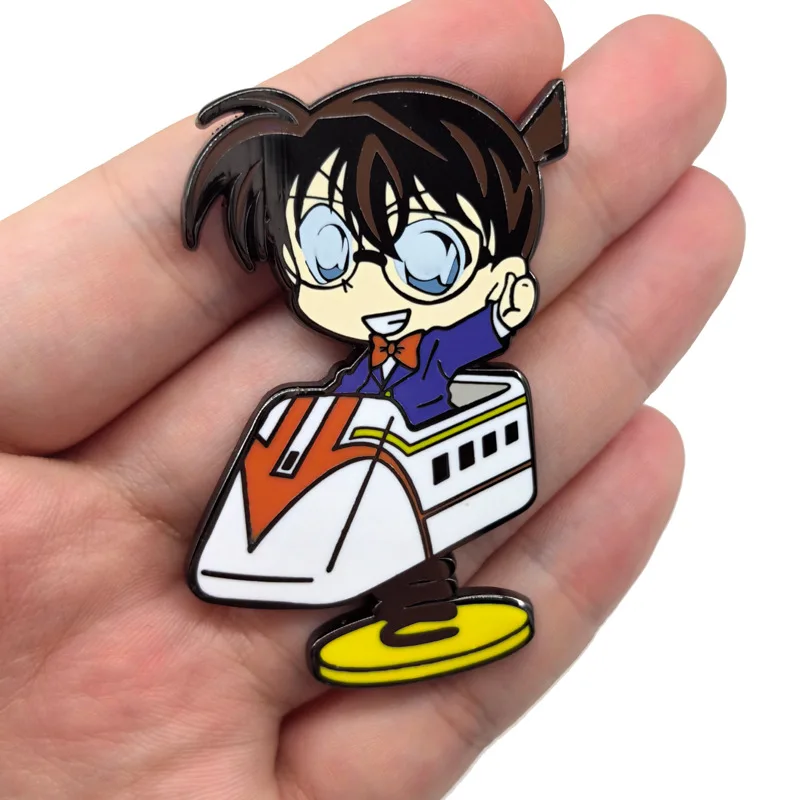 Detective Anime Enamel Pin Badges Brooches for Women Lapel Pins for Backpacks Cool Fashion Jewelry Accessories Gifts