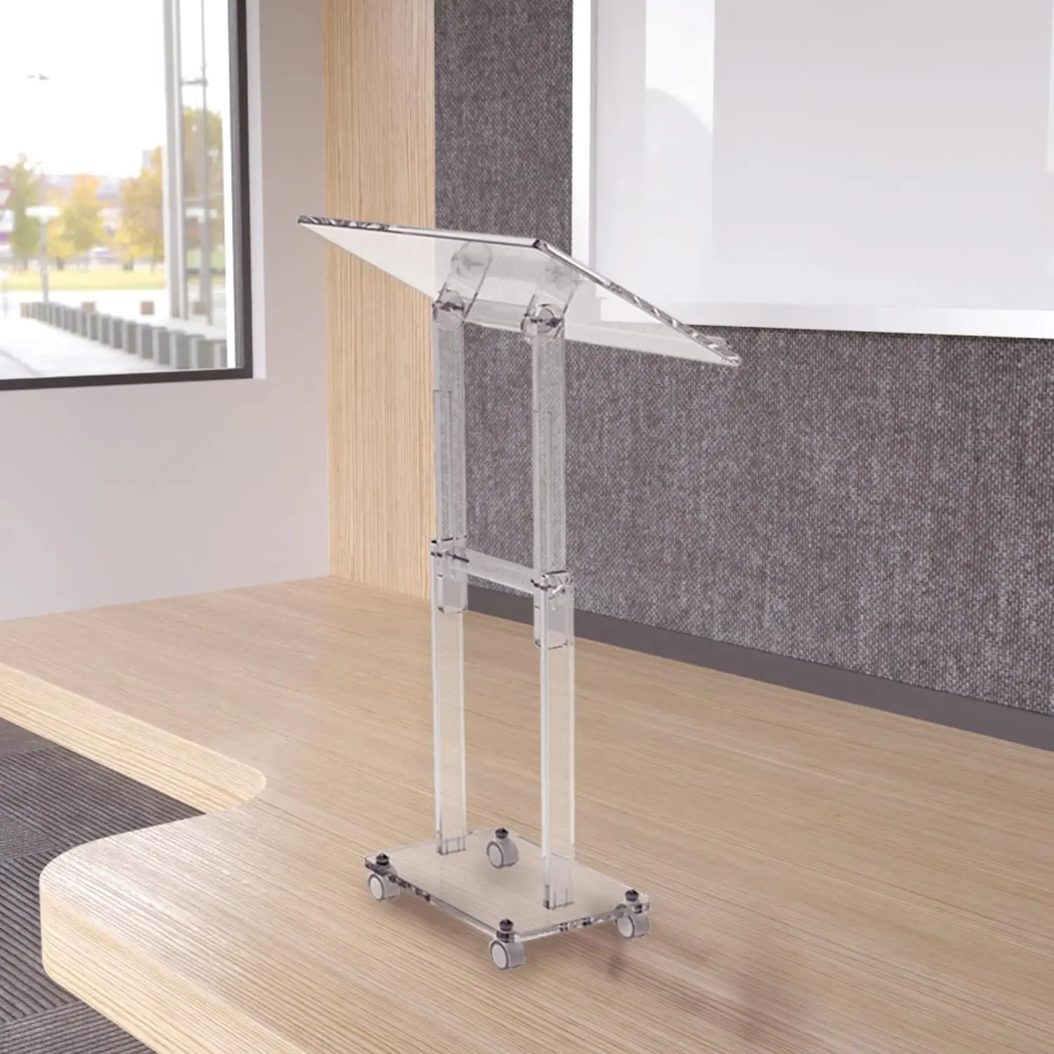 Ultra Clear Acrylic Pulpit Podium Stand | Modern Portable Pulpits for Churches Pastors Modern Classroom Lecterns  Music Wedding