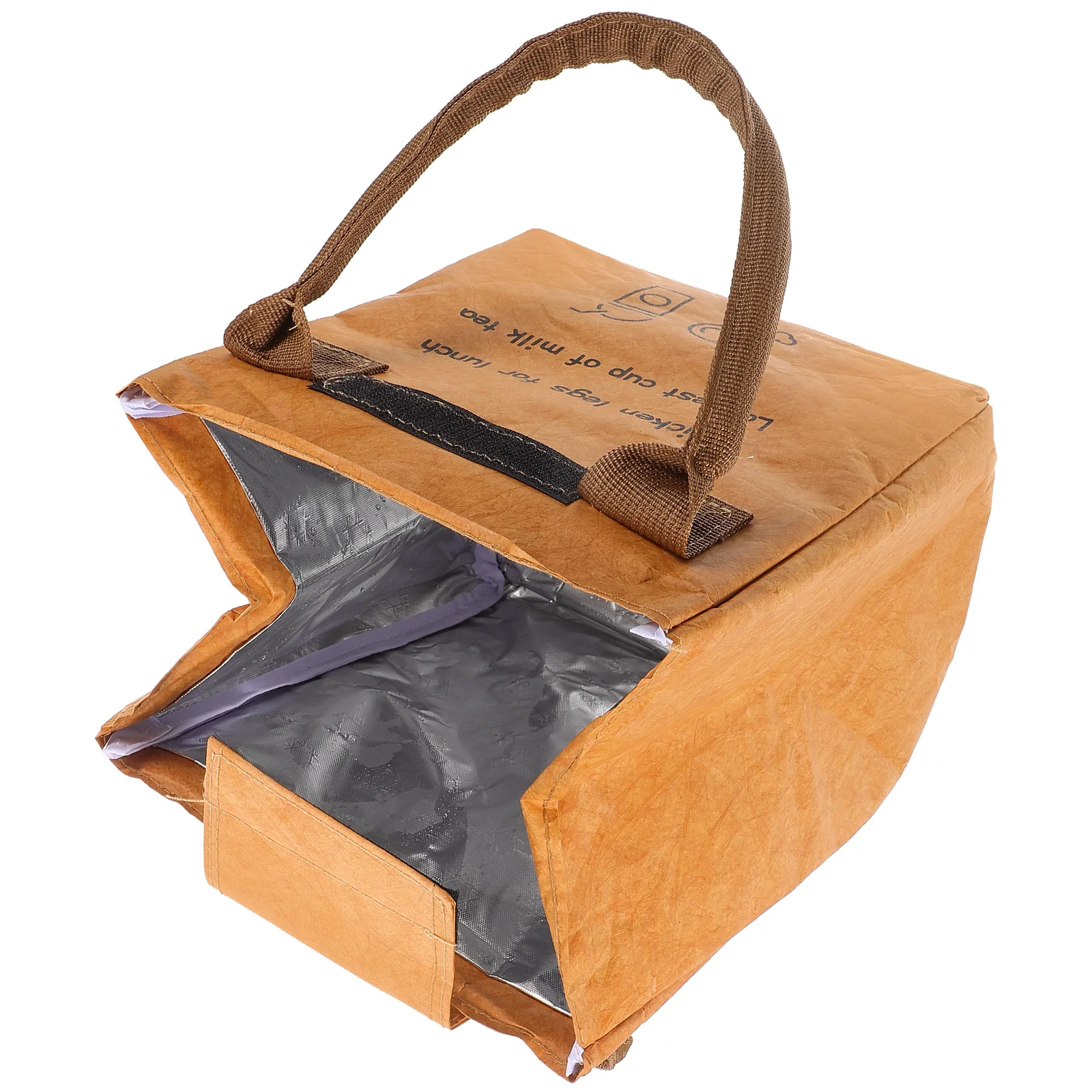 

Reusable Lunch Bag Tote Insulation Kraft Paper Picnic Thermal Storage Bag Heat Preservation Large Capacity
