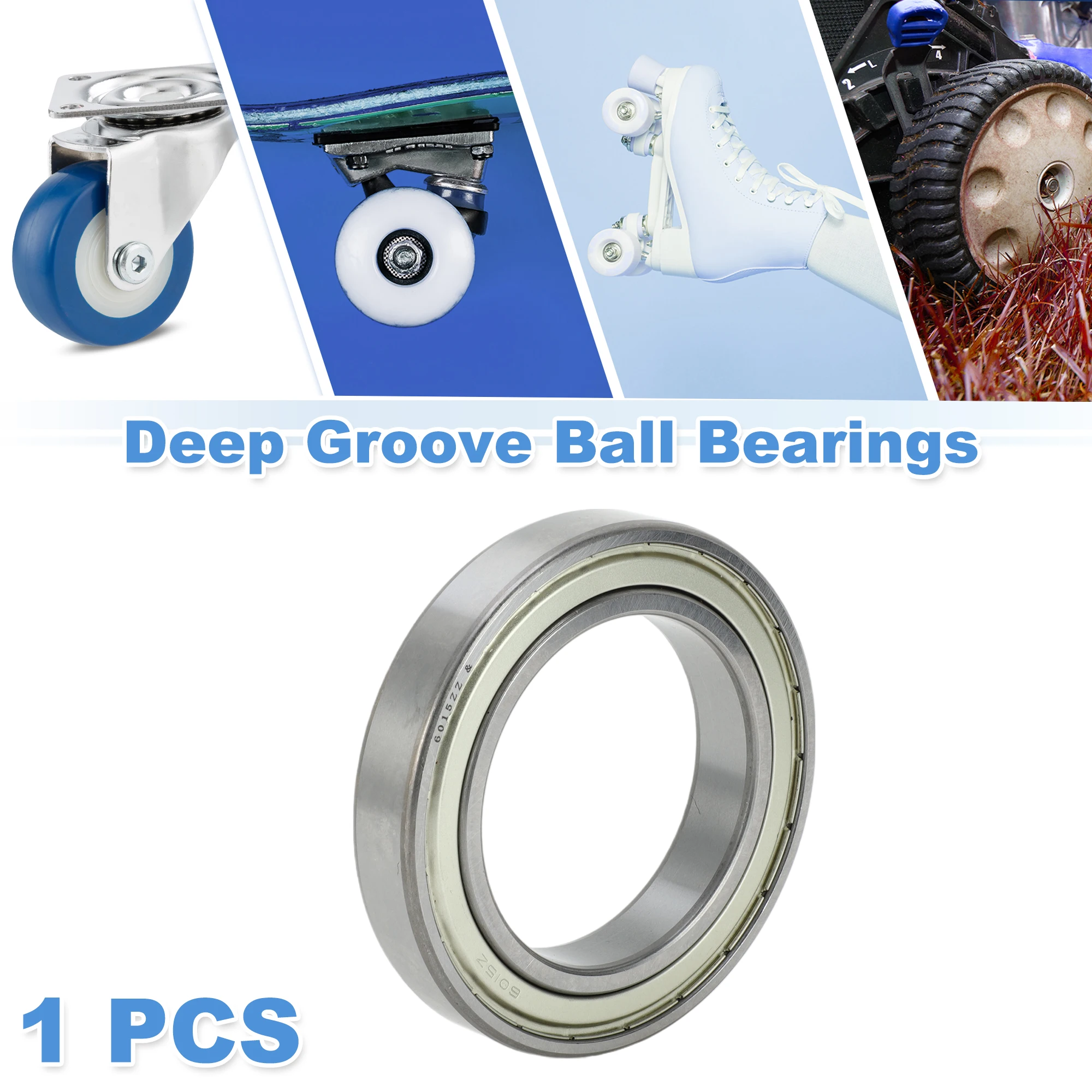 Motoforti 6015ZZ & Deep Groove Ball Bearings P0 75x115x20mm Lubricated Bearings Double Metal Seal Scooter Skateboard Wheel