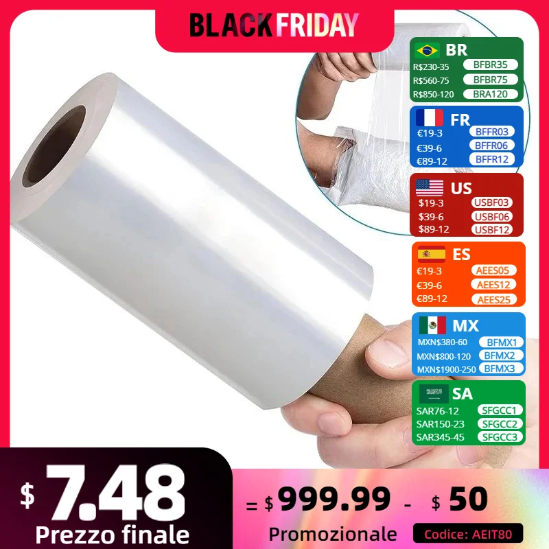 Wrap Plastic Film with Handle For Ice Tattoo Wrap Suitable for Athletic to Hold Ice Pack for Moving Supplies 5 Inch x 328Ft