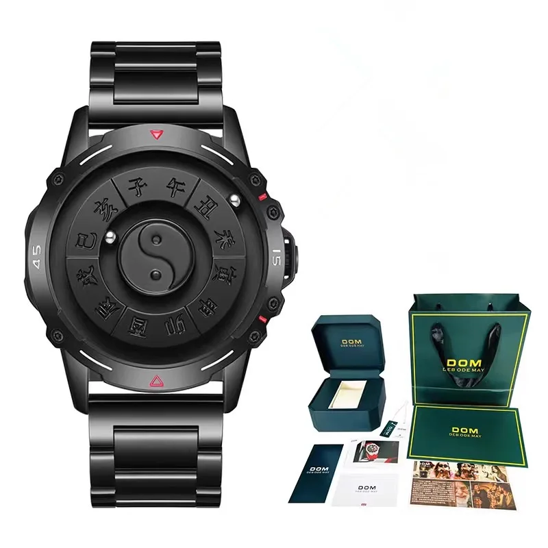 

Черные технологические часы, мужские и женские часы, новая концепция, индивидуальные креативные часы с магнитной левитацией, двенадцать часов Gossip