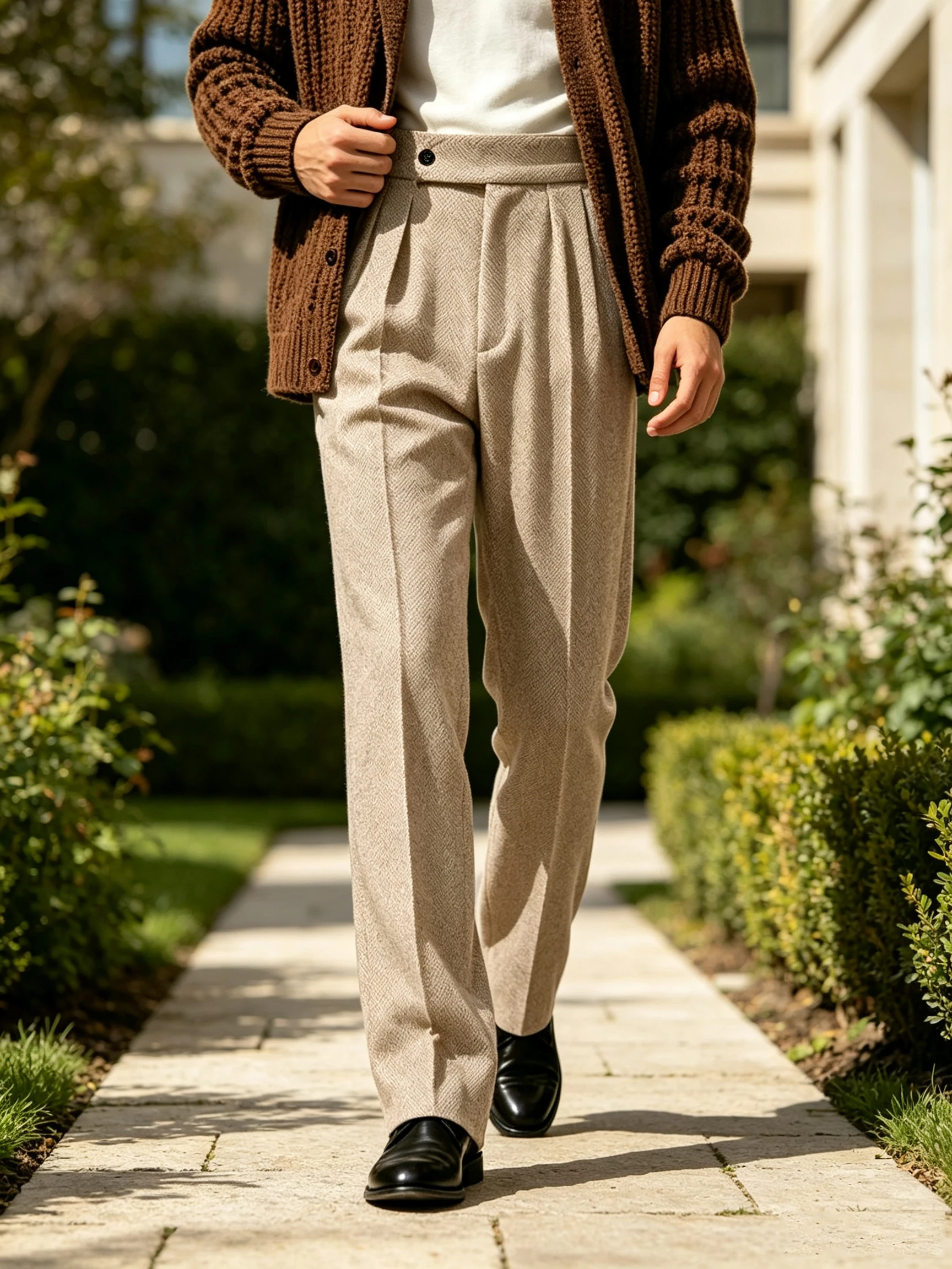 vintage-men's-herringbone-tweed-dress-pants-high-waist-pleated-suit-pants-wide-leg-straight-fit-formal-business-casual-trousers