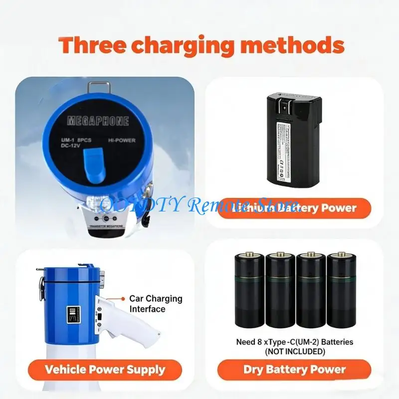  Multifunctional Megaphone With Alarm Bluetooth-compatible And Multiple Power Supply Mode