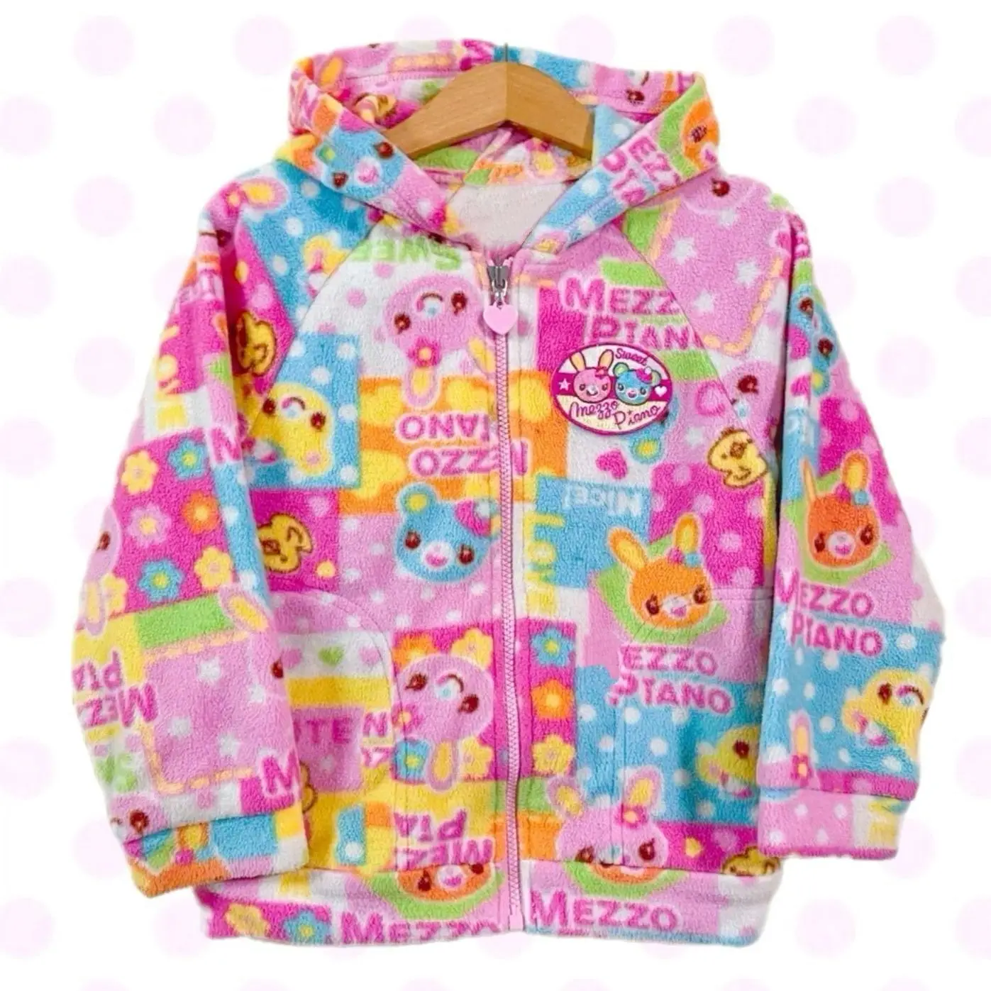 Japanese-style sweet and cute replica girls' clothing rainbow color-blocking wool coat soft and cute girl top spring and autumn