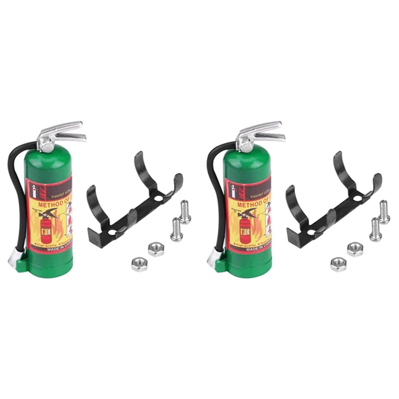 

2X RC Decoration Metal Mini Fire Extinguisher For 1/10 RC Crawler Axial SCX10 90046 Traxxas TRX4 Tamiya D90,Green