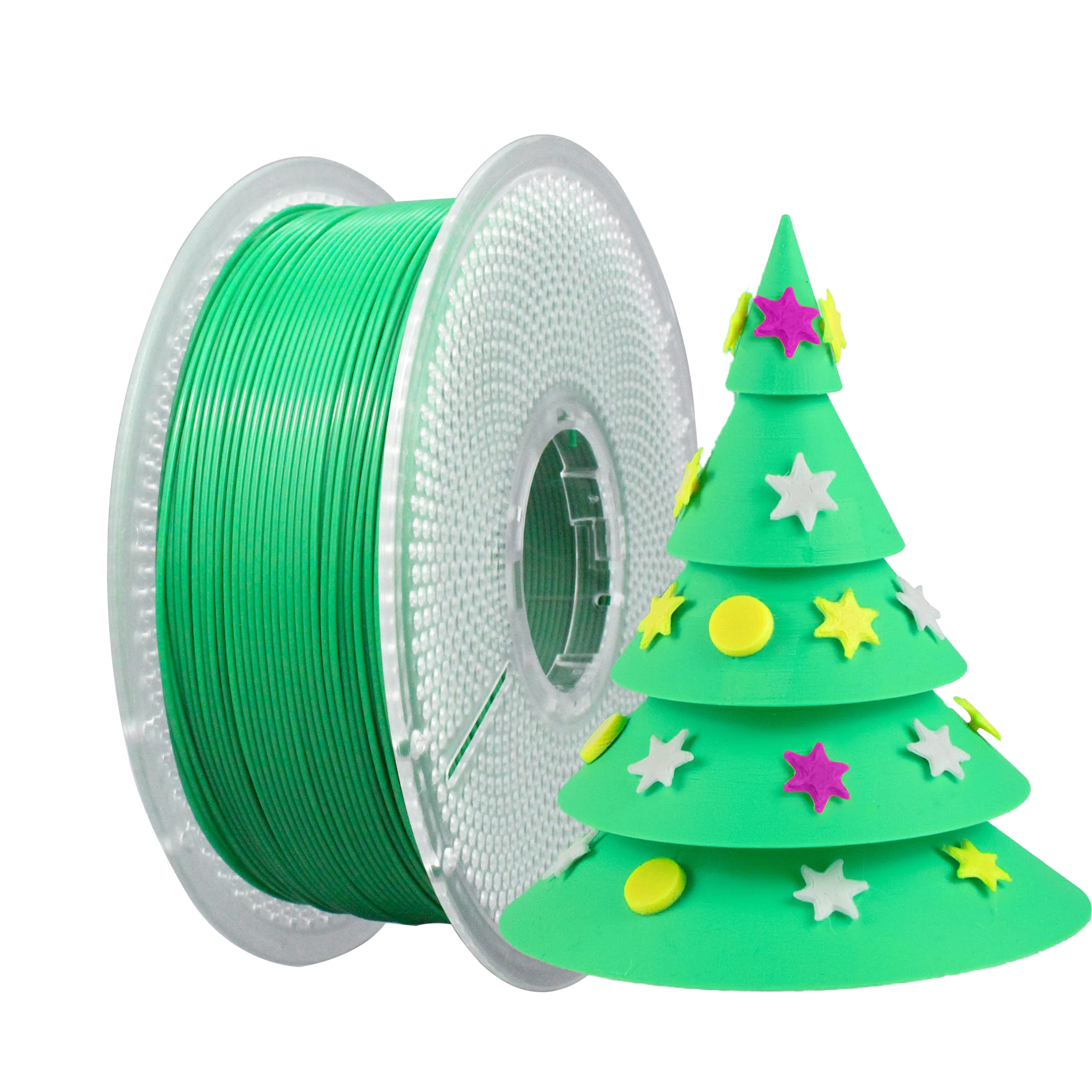 

PLA+ 3D Printer Filament, Christmas Green PLA+ Filament 1.75mm Designed for High Speed 30-600mm/s, Dimensional Accuracy ±0.02mm,