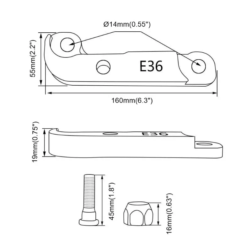 Adaptateur de voiture augmentant l'angle de braquage pour BMW, kit de verrouillage de dérive pour BMW E60 E90 E70, environ 25%, 2 pièces