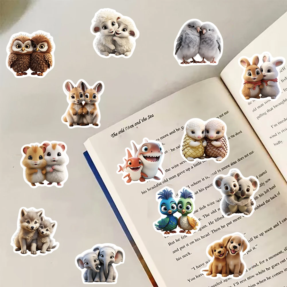 50PCS Cartoon Clothing Animals Sticker Notebook Zoo Pack Stationary Phone PET Skateboard Laptop Fridge Car Decals Graffiti