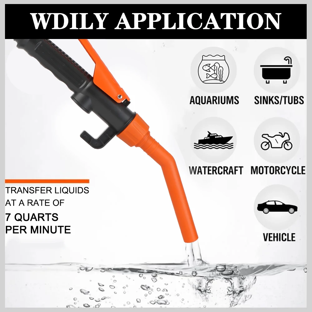 Car Fuel Tank Tools Vacuum Pumps Auto Gas Oil Pump Water And Oil Absorption Electric Automatic For SUV Truck RV Boat Portable view 6