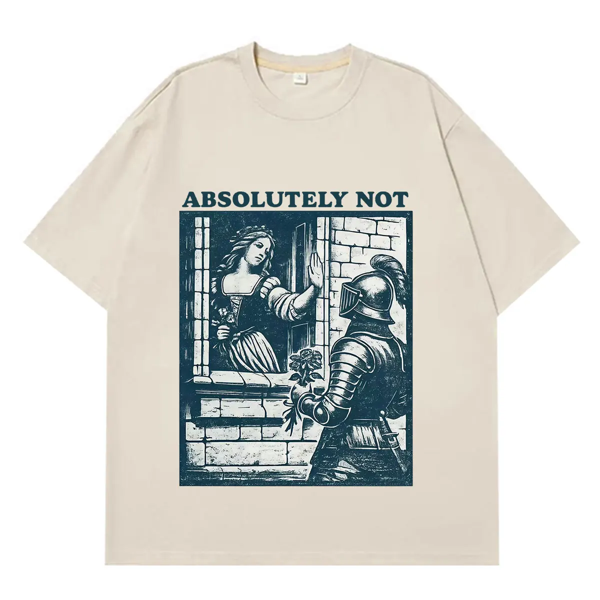 Absolutely Not Funny Knight Meme T-shirt Men Women Gothic Punk T Shirt Summer Short-sleeved Loose Casual Hip-hop Cotton T-shirts