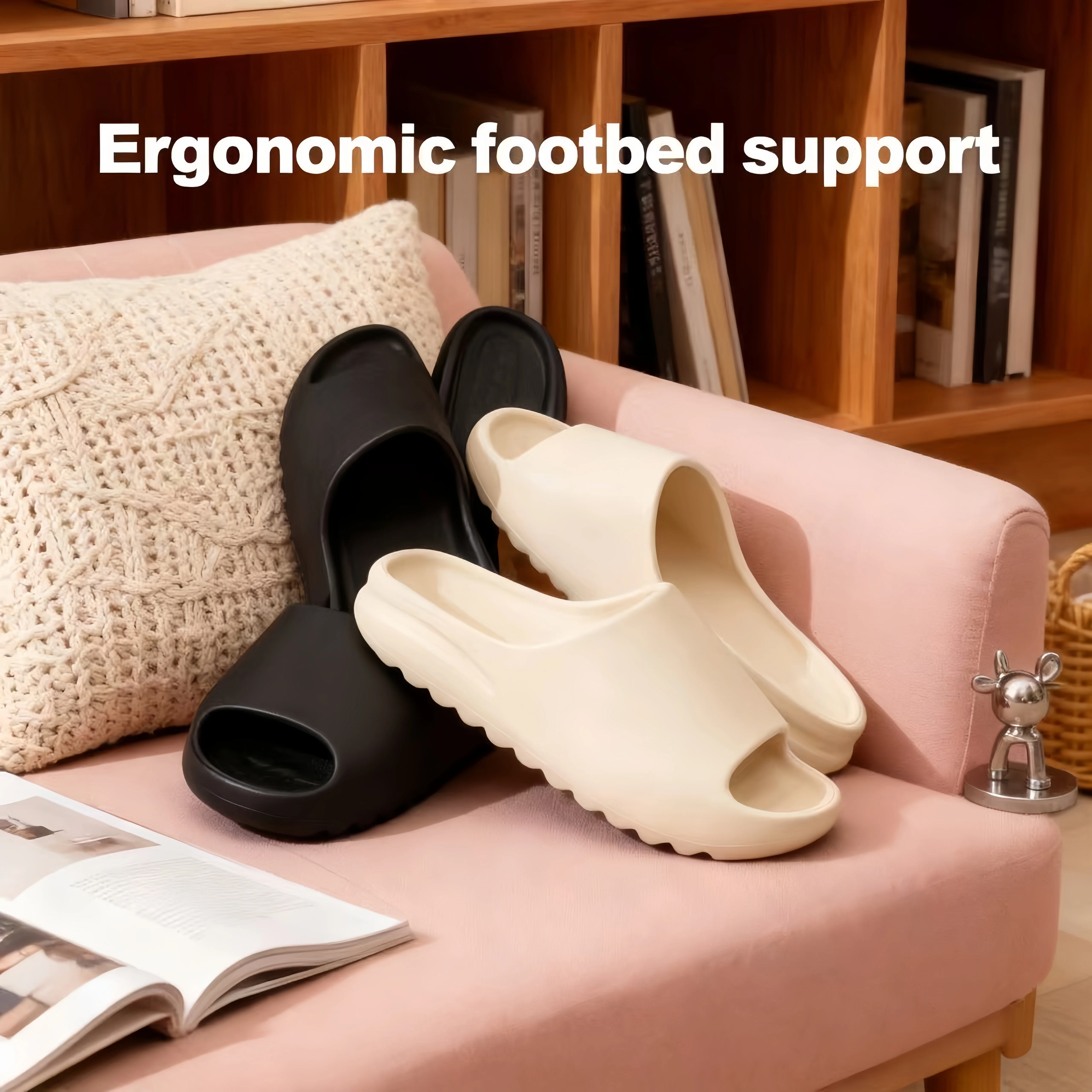 High-quality -soft EVA sole summer comfortable men's bathroom slippers household slippers couple beach sandals men's slippers