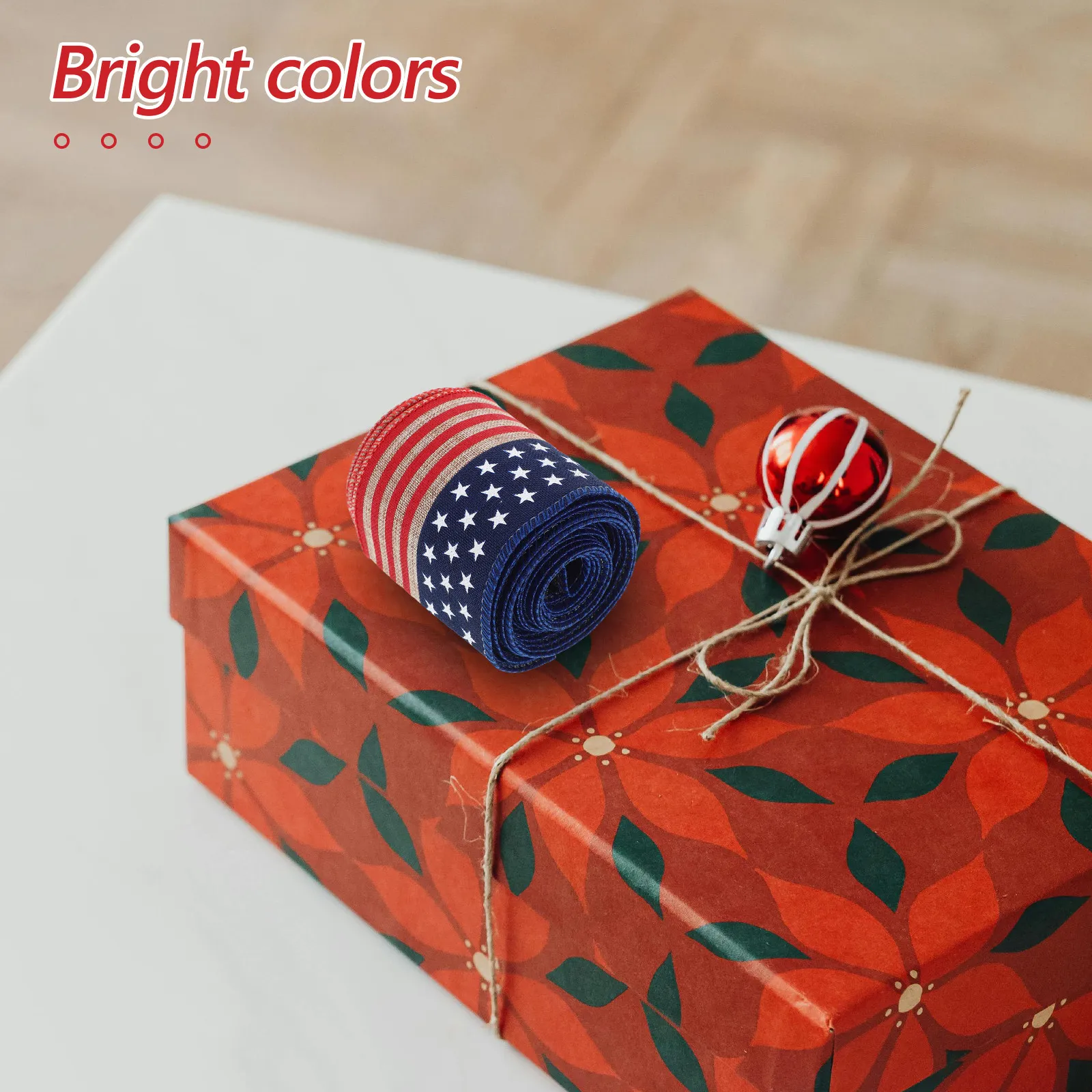 Independence Day Ribbon Wired Polyester Patriotic Stars Stripes Decor for Wreaths Bows DIY Crafts Veterans Day Memorial Party