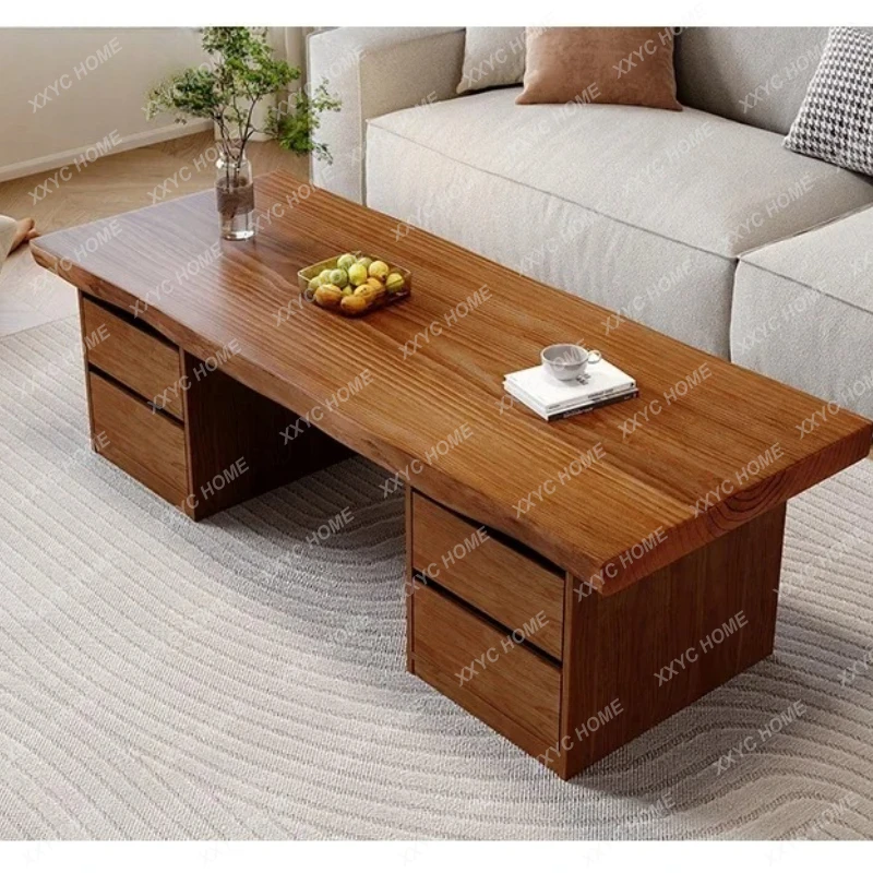 

Wood Decoration Coffee Table Luxury Modern Living Room Storage Side Table Drawers Mesa Auxiliar Chinese Style Fu