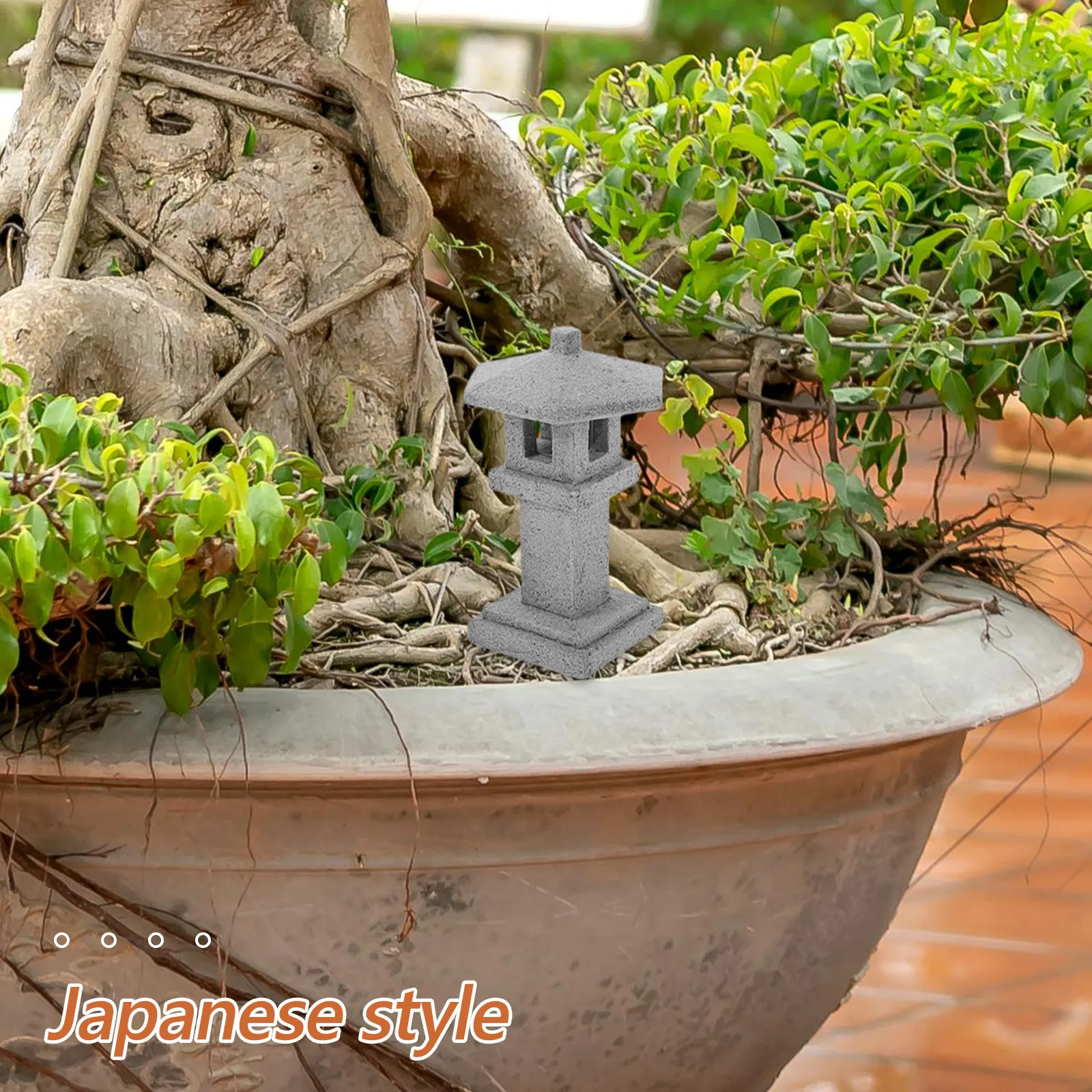 

Miniature Stone Lantern Pavilion Bluestone Decoration for Micro Landscape Bonsai Moss Succulent Plant Mini Garden